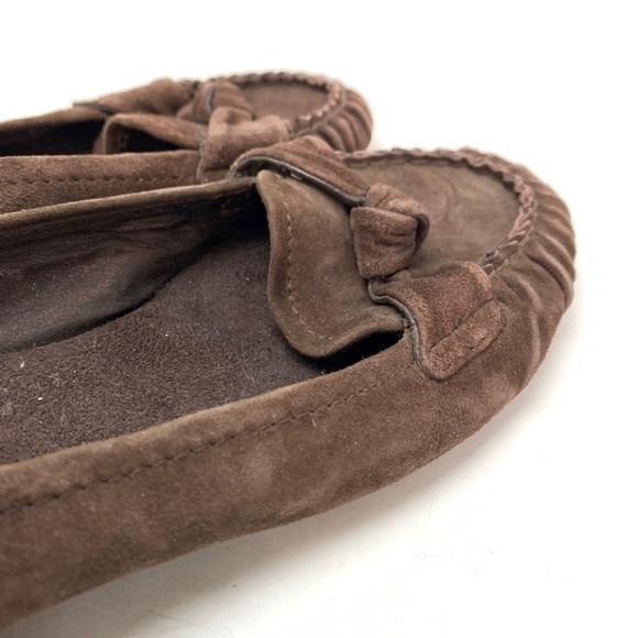 LINEA PAOLO Brown Suede Leather Kitten Heels 9.5 - Picture 4 of 16